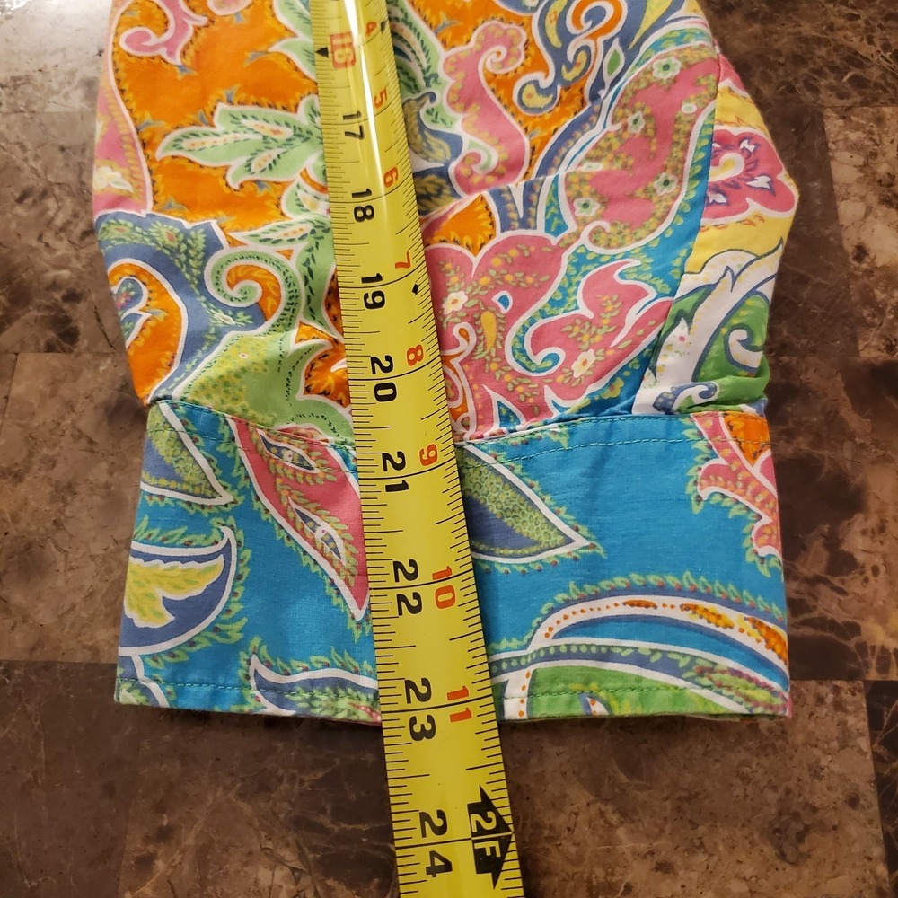 Lauren Ralph Lauren Shirt Women Plus 3X colorful Paisley long Slv Artsy Blouse - Picture 9 of 11